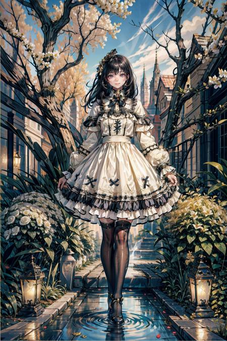 00088-3276857659-1girl, solo, long black hair, straight hair, blunt bangs, looking at viewer, smile, full body, standing, cyb dress, frills, fril.png